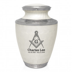 Masonic Cremation Urn - Radiant White