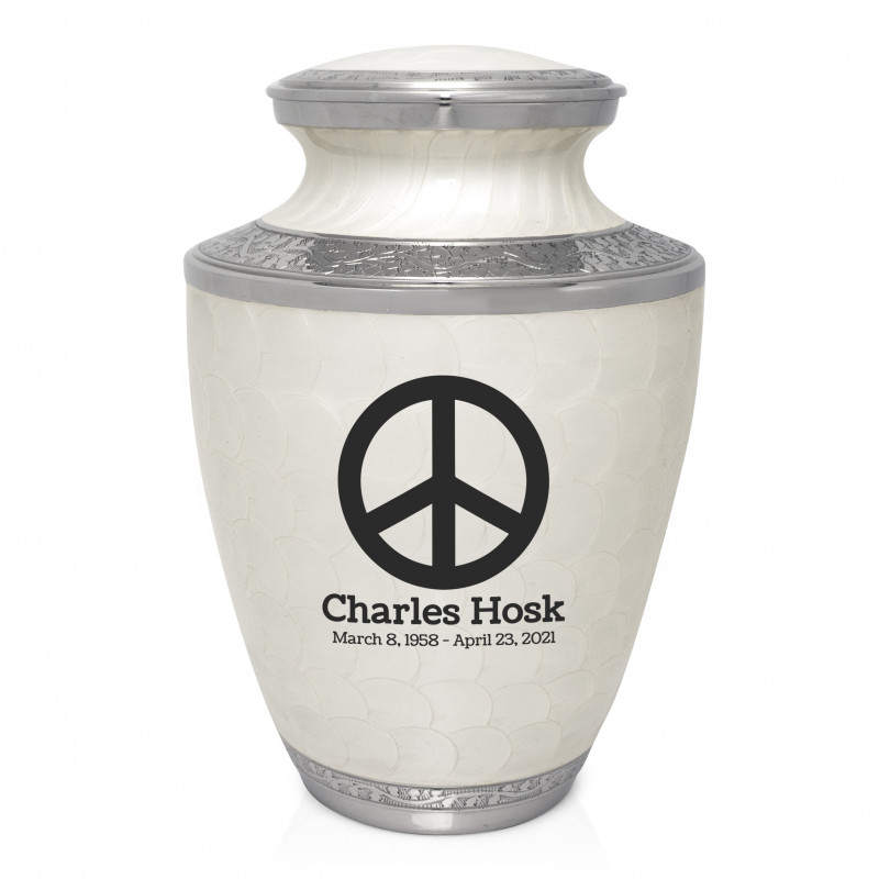 Peace Cremation Urn - Radiant White