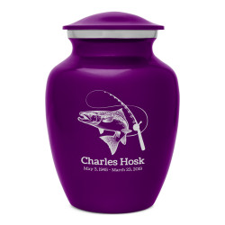 Salmon Fishing Sharing Urn - Purple Luster