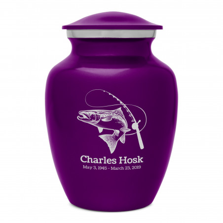 Salmon Fishing Sharing Urn - Purple Luster