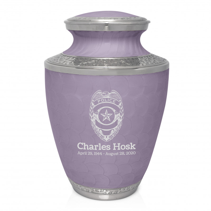 Police Cremation Urn - Regal Purple