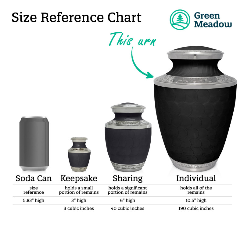 Army Cremation Urn - Ebony Black
