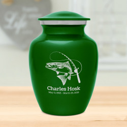 Salmon Fishing Sharing Urn - Shamrock Green