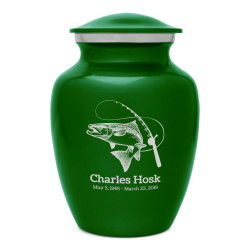 Salmon Fishing Sharing Urn - Shamrock Green