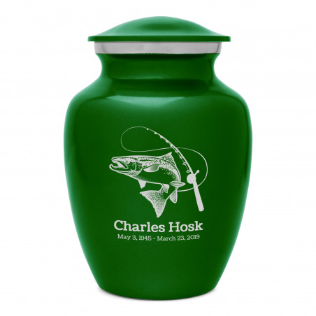 Salmon Fishing Sharing Urn - Shamrock Green