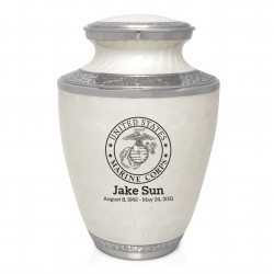 Marines Cremation Urn - Radiant White