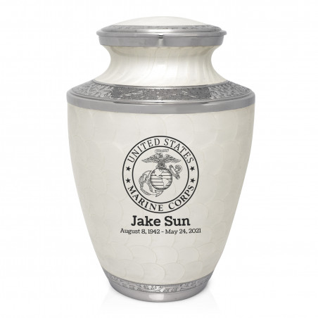 Marines Cremation Urn - Radiant White