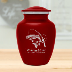 Salmon Fishing Sharing Urn - Ruby Red