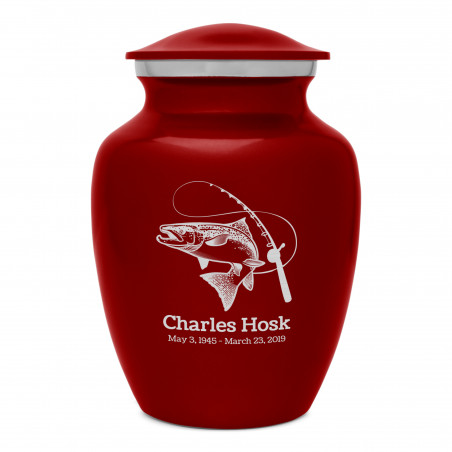 Salmon Fishing Sharing Urn - Ruby Red