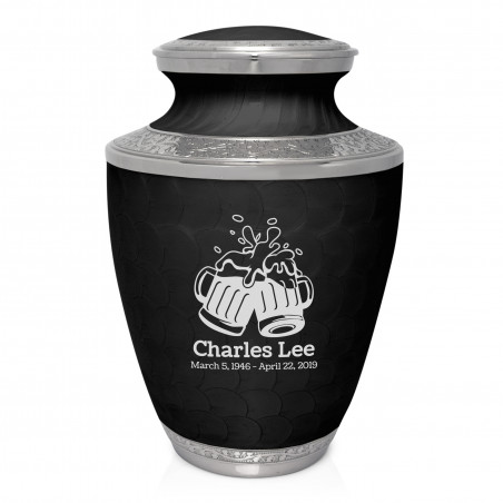 Beer Cremation Urn - Ebony Black