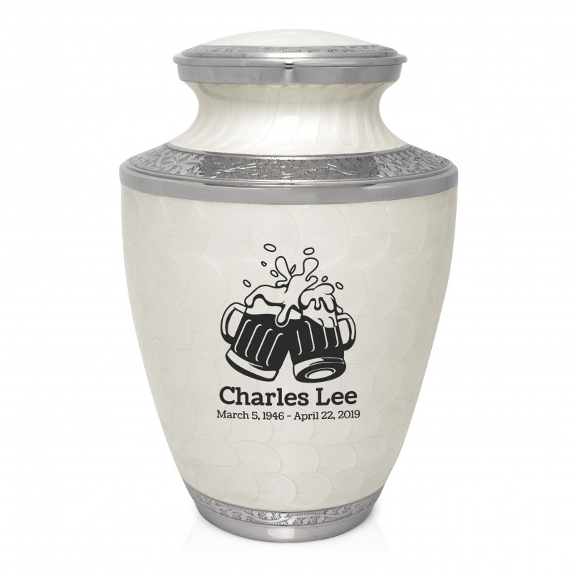Beer Cremation Urn - Radiant White