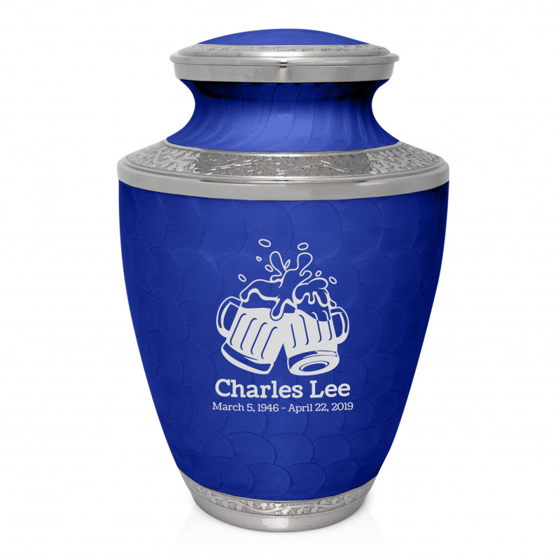 Beer Cremation Urn - Royal Blue