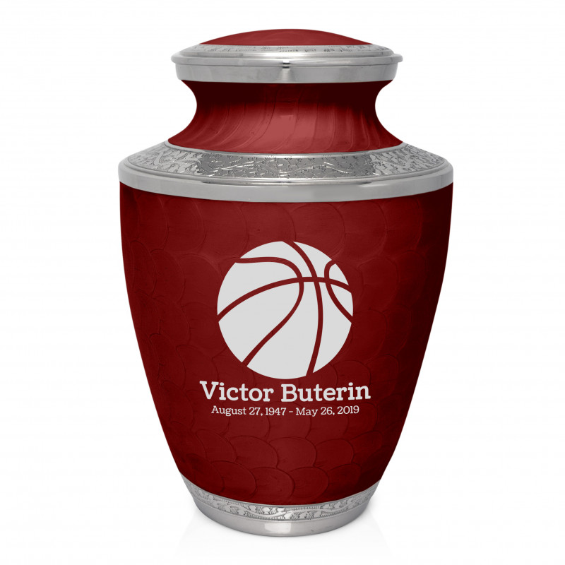 Basketball Cremation Urn - Rose Red