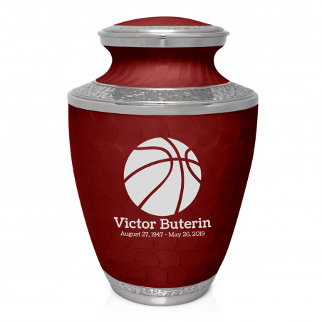 Basketball Cremation Urn - Rose Red