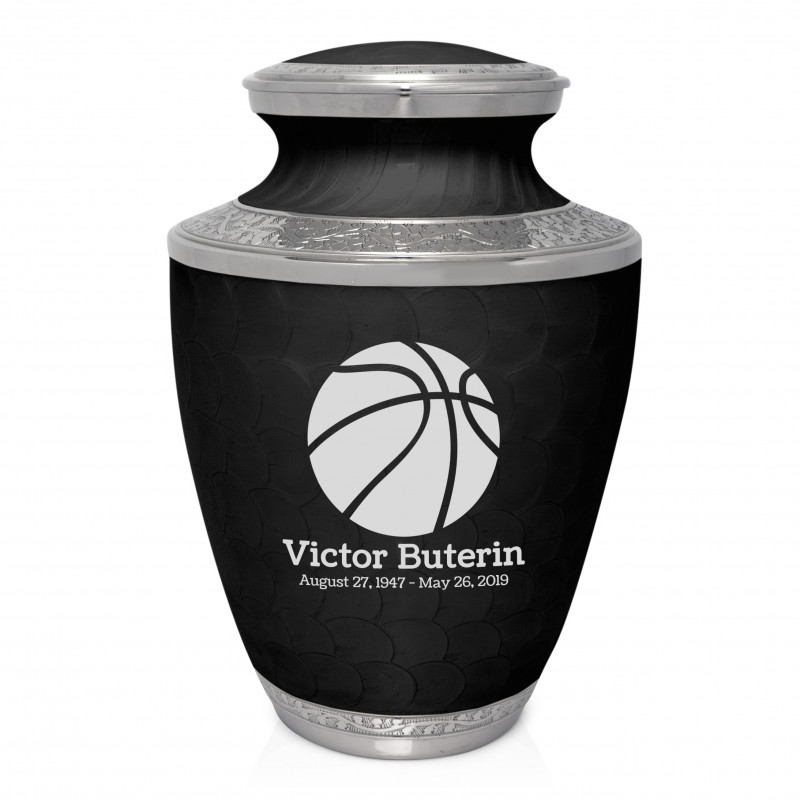 Basketball Cremation Urn - Ebony Black