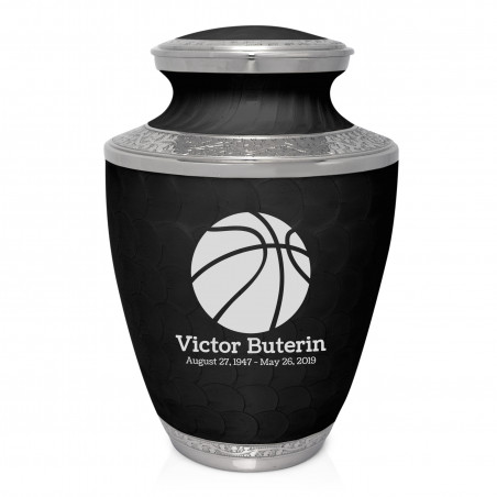 Basketball Cremation Urn - Ebony Black