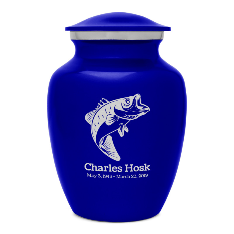 Bass Fishing Sharing Urn - Midnight Blue