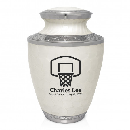 Basketball Hoop Cremation Urn - Radiant White