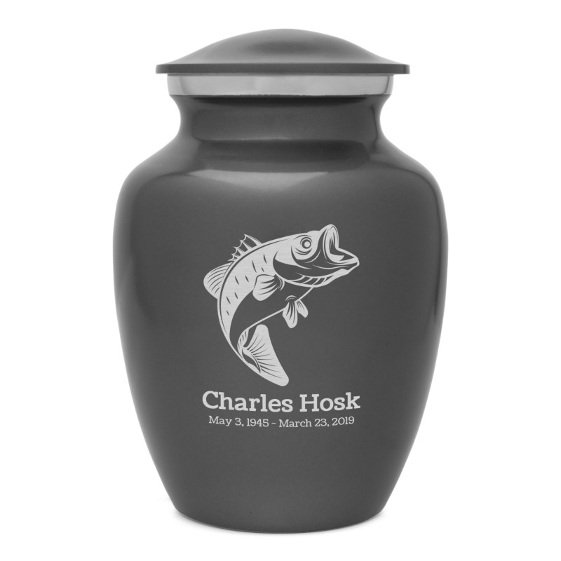 Bass Fishing Sharing Urn - Gunmetal Gray