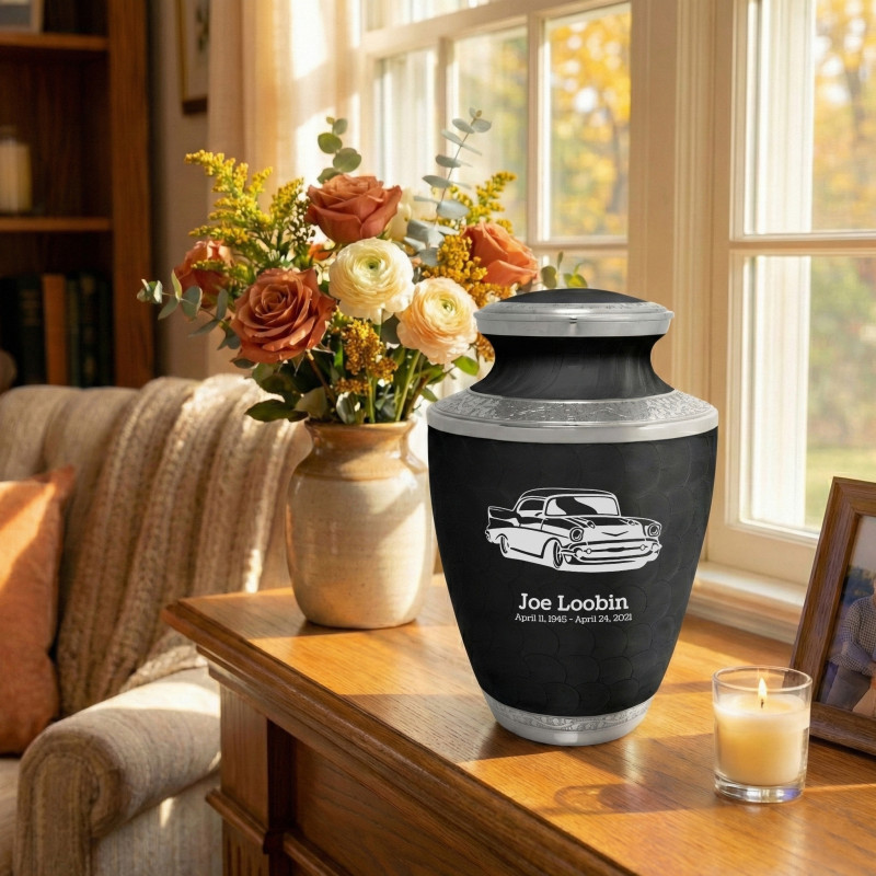 Classic Car Cremation Urn - Ebony Black