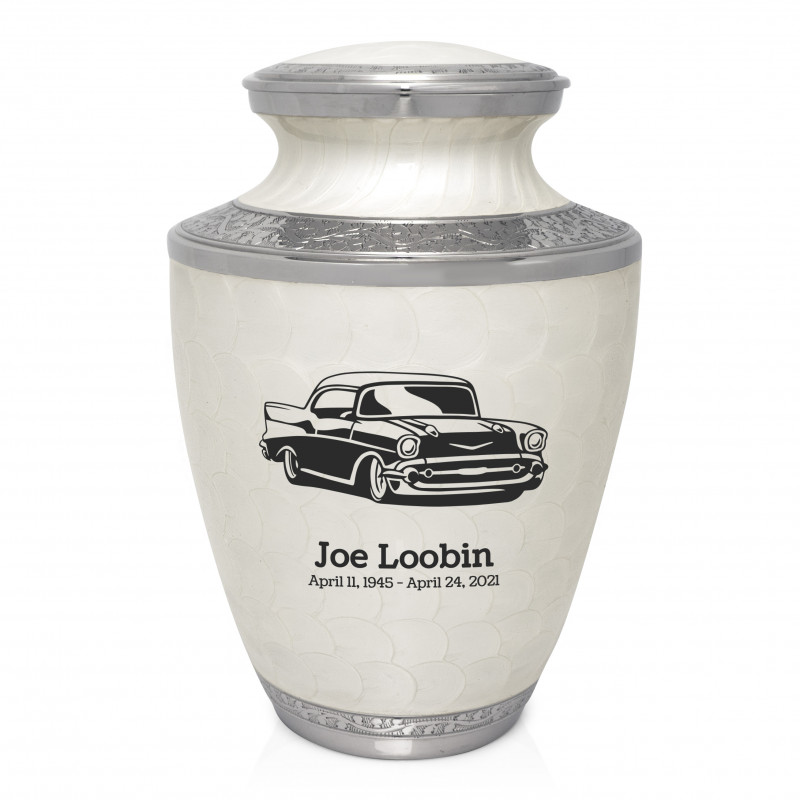 Classic Car Cremation Urn - Radiant White