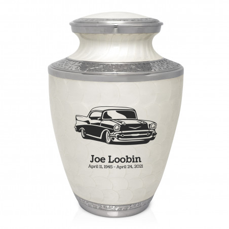 Classic Car Cremation Urn - Radiant White