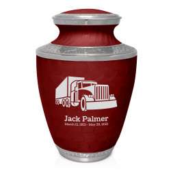 Semi Truck Cremation Urn - Rose Red