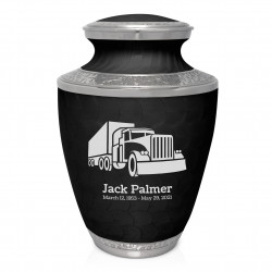 Semi Truck Cremation Urn - Ebony Black