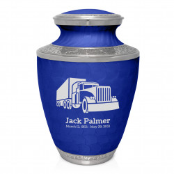 Semi Truck Cremation Urn - Royal Blue