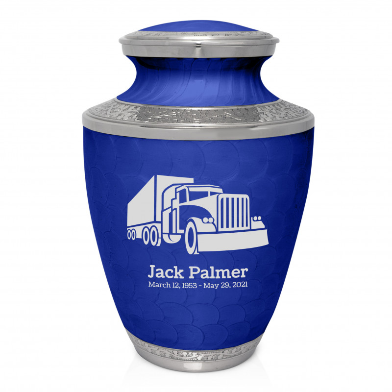 Semi Truck Cremation Urn - Royal Blue