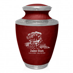 Train Cremation Urn - Rose Red