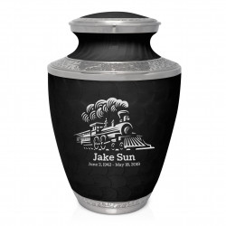 Train Cremation Urn - Ebony Black