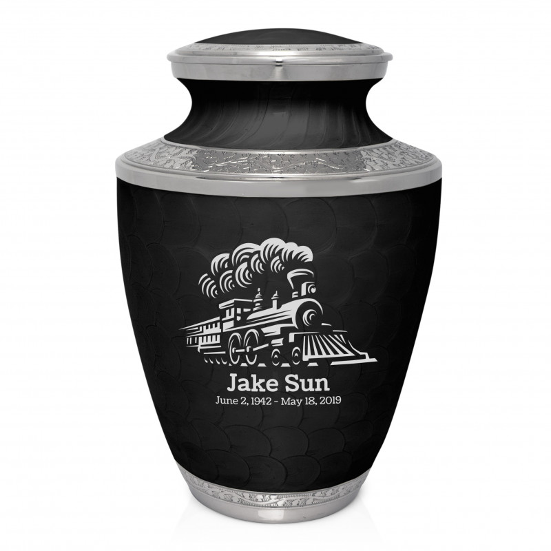 Train Cremation Urn - Ebony Black
