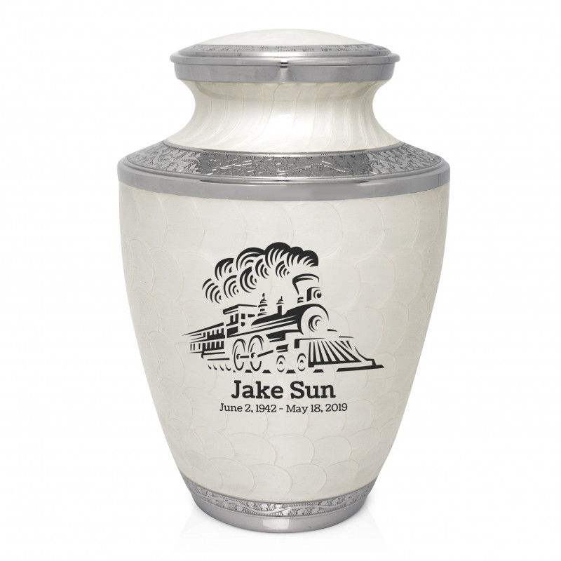 Train Cremation Urn - Radiant White