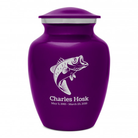 Bass Fishing Sharing Urn - Purple Luster