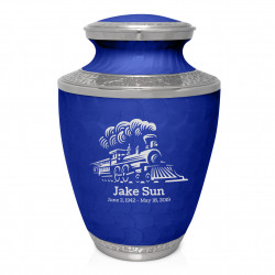 Train Cremation Urn - Royal Blue