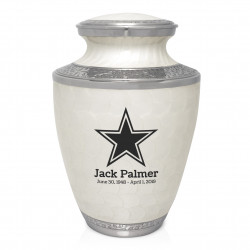 Dallas Star Cremation Urn - Radiant White