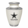 Dallas Star Cremation Urn - Radiant White