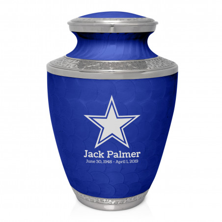Dallas Star Cremation Urn - Royal Blue