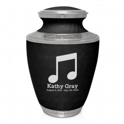 Music Note Cremation Urn - Ebony Black