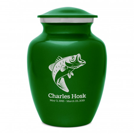 Bass Fishing Sharing Urn - Shamrock Green
