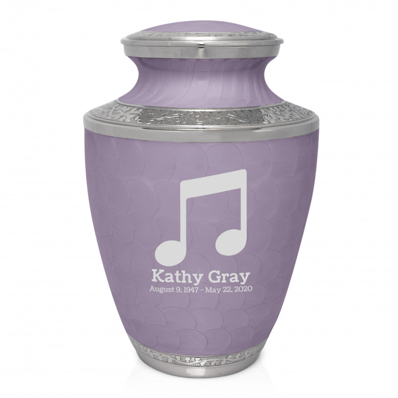 Music Note Cremation Urn - Regal Purple