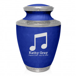 Music Note Cremation Urn - Royal Blue