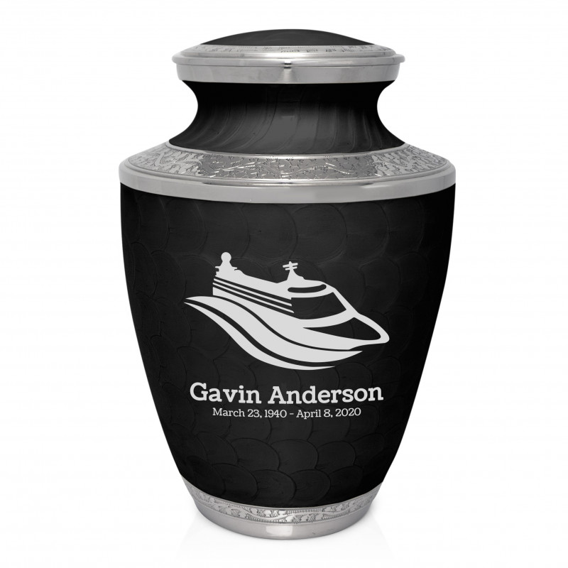 Cruise Ship Cremation Urn - Ebony Black
