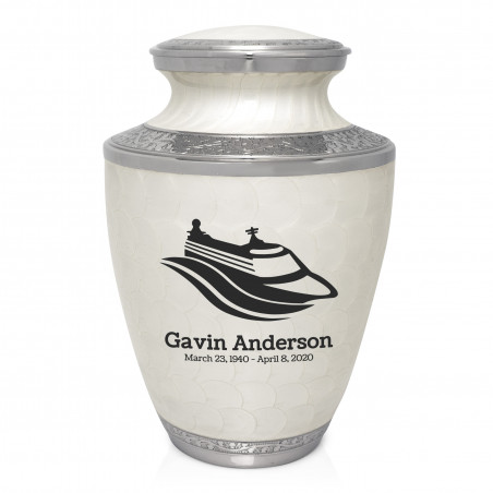 Cruise Ship Cremation Urn - Radiant White
