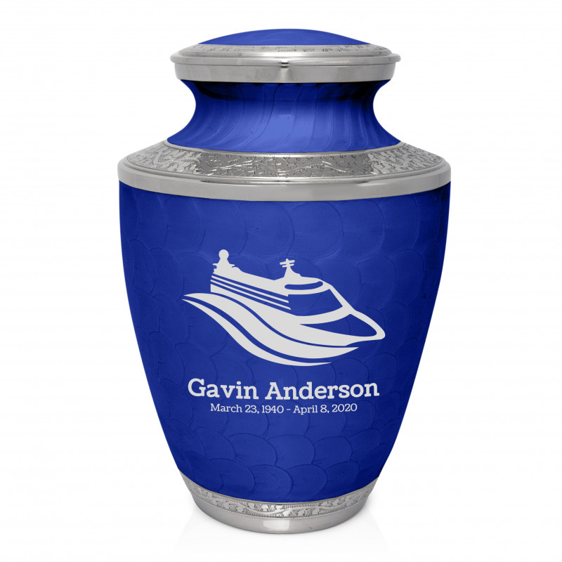 Cruise Ship Cremation Urn - Royal Blue