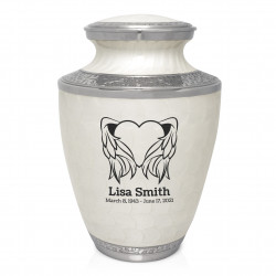 Heart Angel Cremation Urn - Radiant White