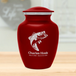 Bass Fishing Sharing Urn - Ruby Red