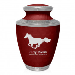 Horse Cremation Urn - Rose Red
