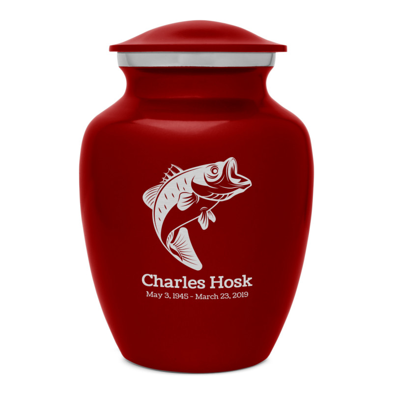 Bass Fishing Sharing Urn - Ruby Red